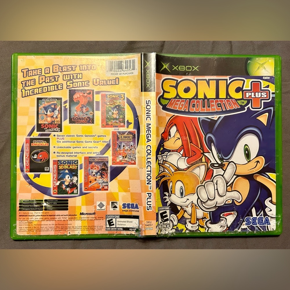 XBOX. Sonic Mega Collection Plus. Case and Instructions. Cleaned and Tested.